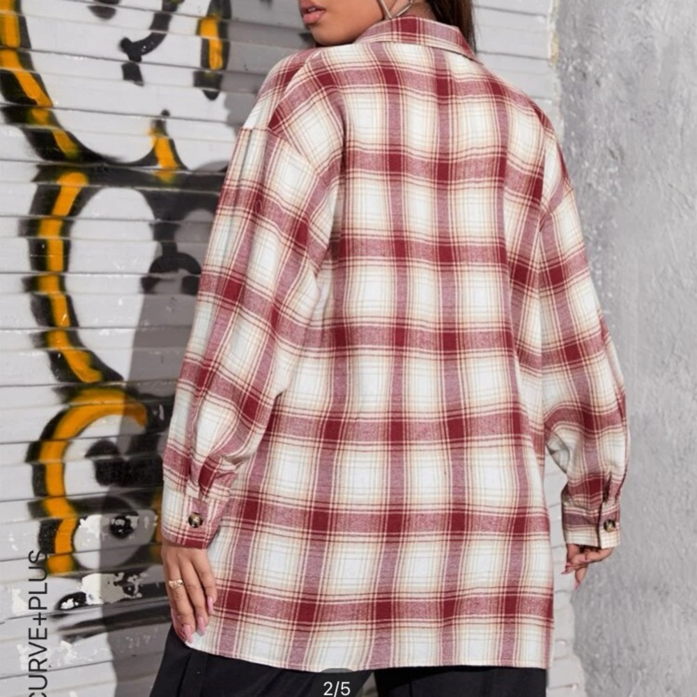 Drop Shoulder Flannel - Picture 2 of 3